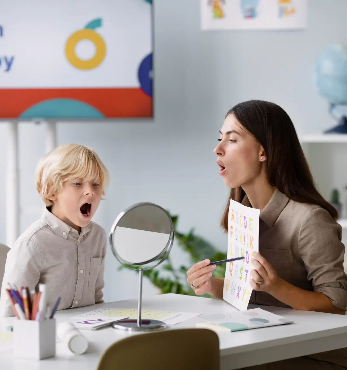 Therapist and Child